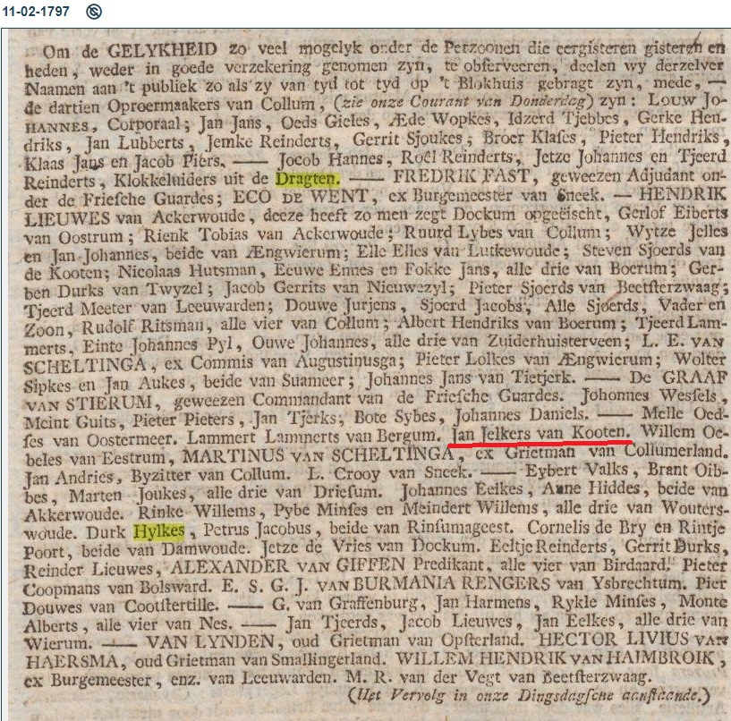 Oranje gezinden 11 feb 1797