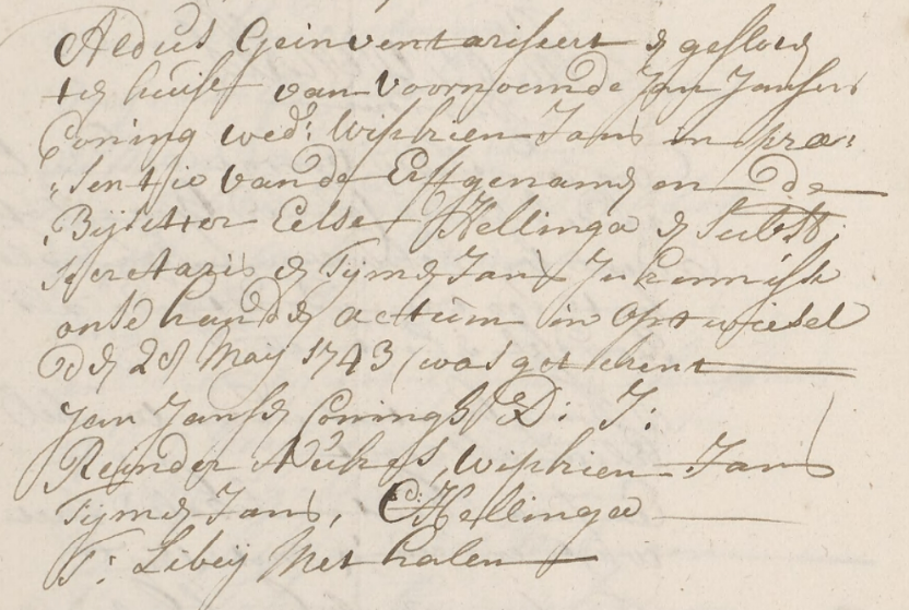 handtekening 1743